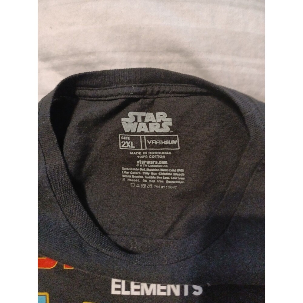 Star Wars Periodic Table of Star Wars Elements T-Shirt Men's 2XL Black Crew Neck - Picture 3 of 4